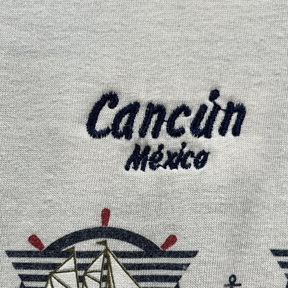 Vintage Cancun Mexico Nautical Red White Blue Sailboat Dress Women Size Medium - Picture 4 of 11